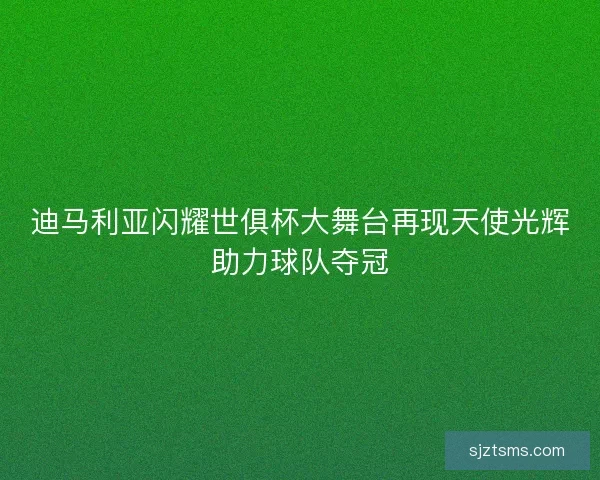 迪马利亚闪耀世俱杯大舞台再现天使光辉助力球队夺冠