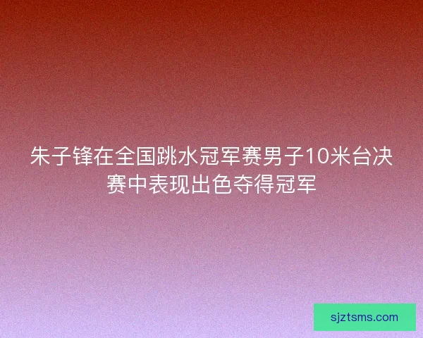 朱子锋在全国跳水冠军赛男子10米台决赛中表现出色夺得冠军